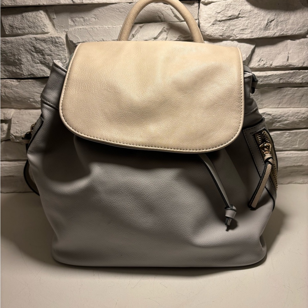 Indigo Cream and Gray Women's Purse Backpack Used